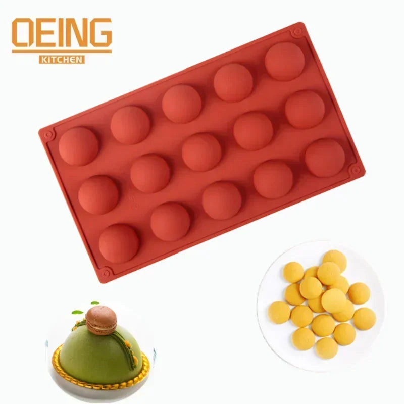 6/8/15/24 Holes Half Ball Sphere Round Silicone Mold 3D Brownie Pudding Mousse Chocolate Dessert DIY Baking Cake Decoration Tool