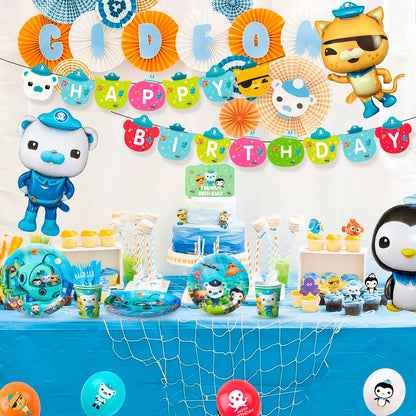 114‑Pcs Octonauts Party Kit – Plates, Napkins, Tablecloth, Balloons & More