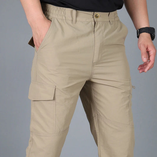 Men's Tactical Cargo Casual Trousers Waterproof Multi-Pockets Wear-resistant Pants