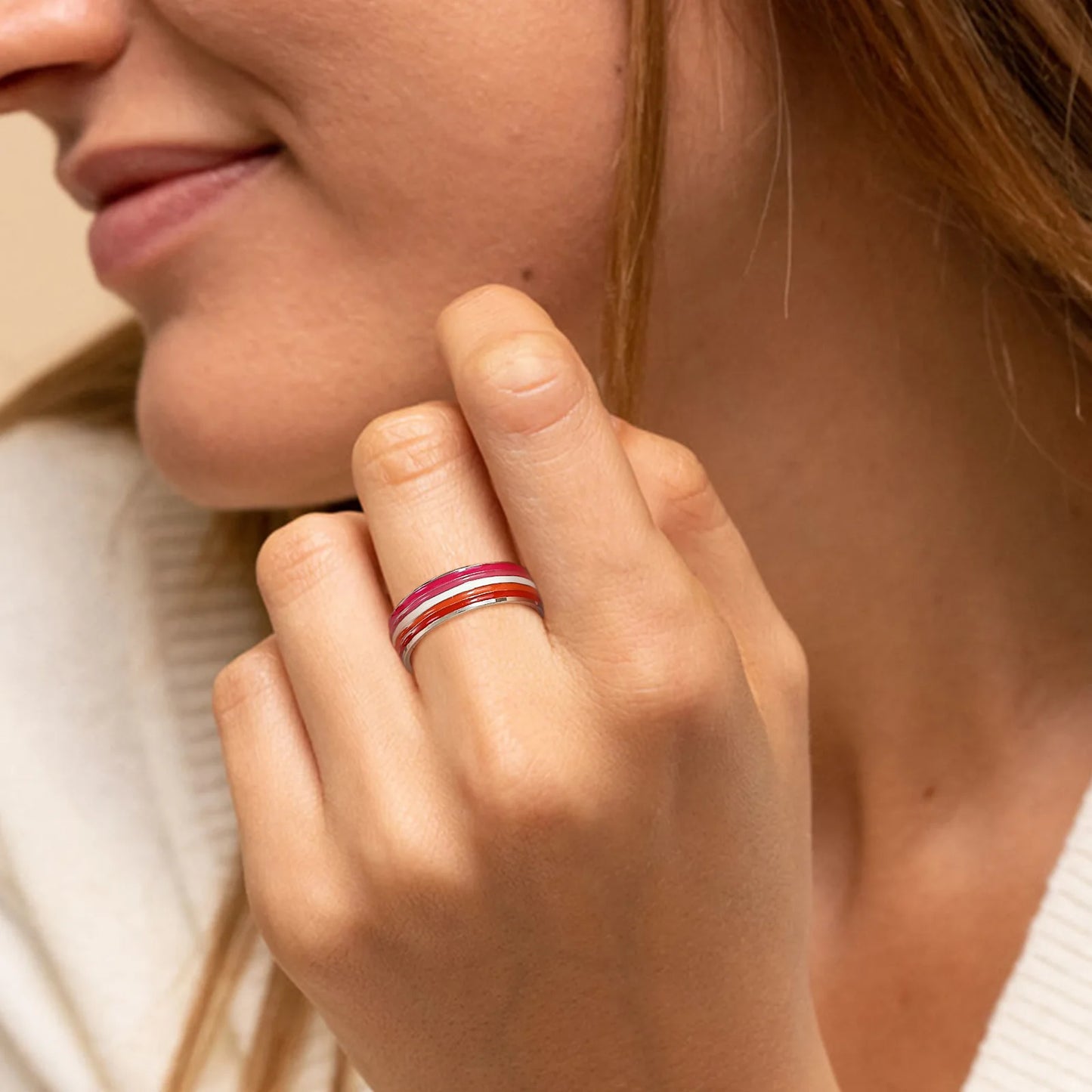 Pride Parade Lesbian Gay LGBT Pride Ring, Bisexual Non-binary Pride Multicolor Rainbow Ring, Love Promise Wedding Jewelry