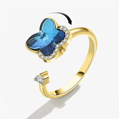 Korean Fashion Daisy Spinner Fidget Ring Multiple Style Sunflower Rose Snowflake Rotate Freely Anti Stress Anxiety Rings Wedding