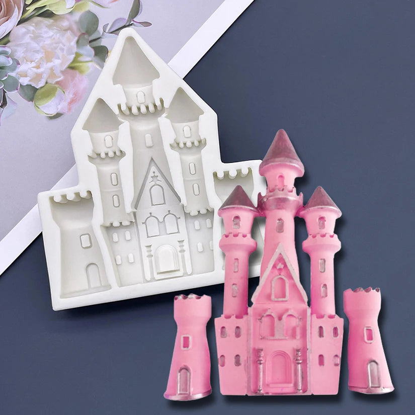 Castle Silicone Sugarcraft Mold Resin Tools Cupcake Baking Mould Fondant Cake Decorating Tools