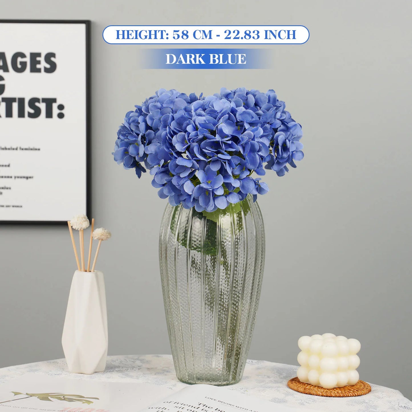 1 bouquet Artificial Silk Peony Hydrangea Flower Home Wedding Party Birthday New Year Valentines Day Floral Decor