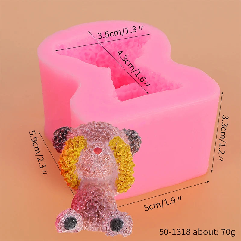 Bear Silicone Mold Cake Topper Fondant Chocolate Candy Cupcake Baking Cake Decorating Tools Polymer Clay Gum Paste Mold