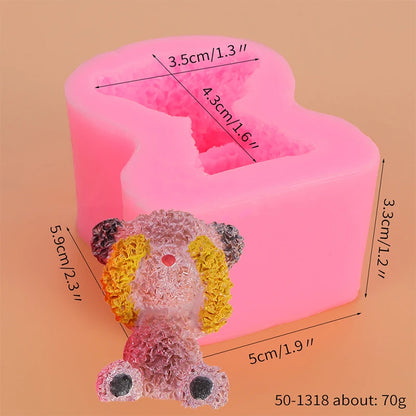 Bear Silicone Mold Cake Topper Fondant Chocolate Candy Cupcake Baking Cake Decorating Tools Polymer Clay Gum Paste Mold
