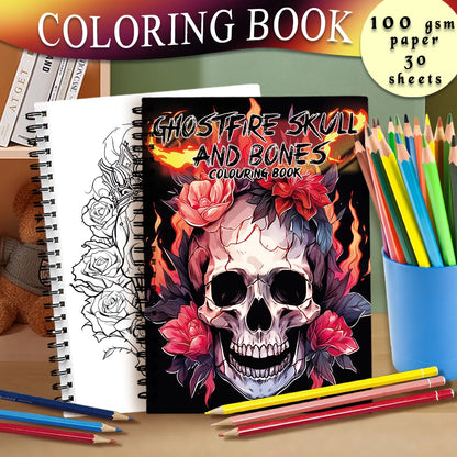 Adult Coloring Book -30 Sheet Spiral  Book, 11.2X 8.3Inch, 100Gsm Thick Paper
