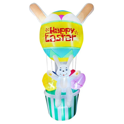 Easter Inflatable Outdoor Toys Easter Bunny Family Eggs Carrot with Build-in LEDs Blow Up Decorations for Party Yard Garden Lawn