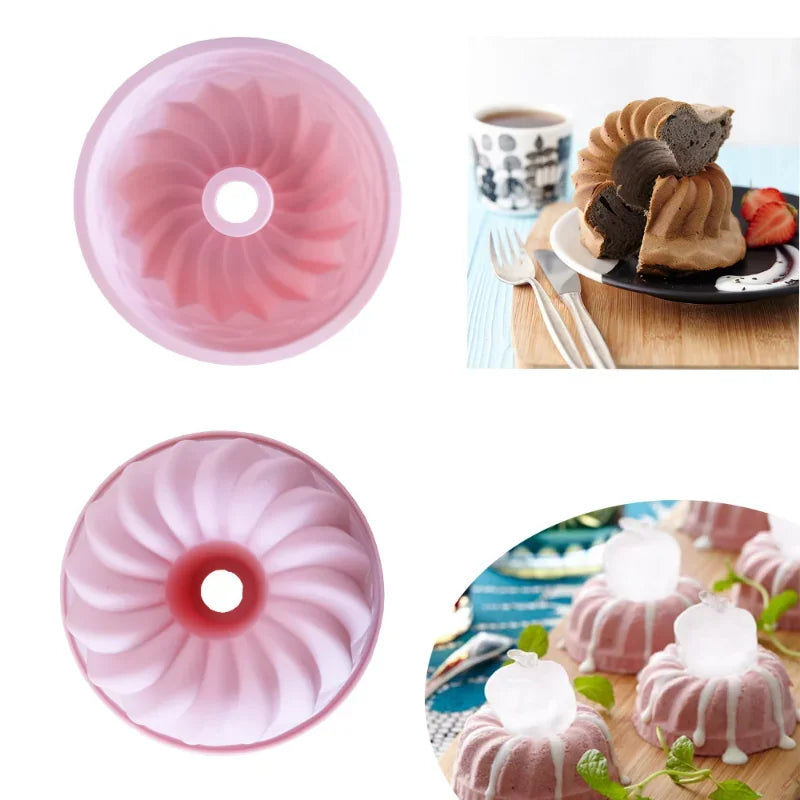 Silicone Cake Mold Round Shape Oven Cake Mold Silicone Bread Pan 12 Holes Muffin Cupcake Baking Pans Resin Molds