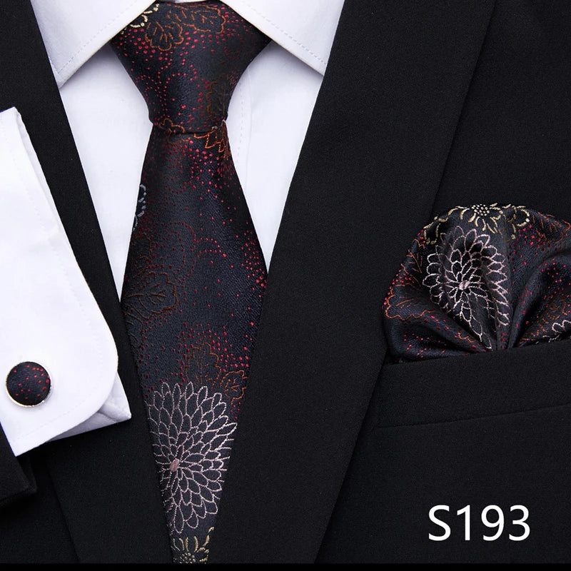 Tie Pocket Squares Cufflink Necktie Set