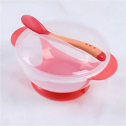 Baby Bowl Set Training Bowl Spoon Tableware Set Dinner Bowl Learning Dishes with Suction Cup Children Training Dinnerware