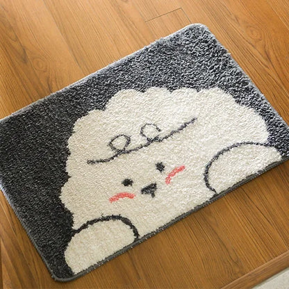 Soft Cartoon Imitation‑Cashmere Floor Mat for Bedroom, Bathroom & Home Décor