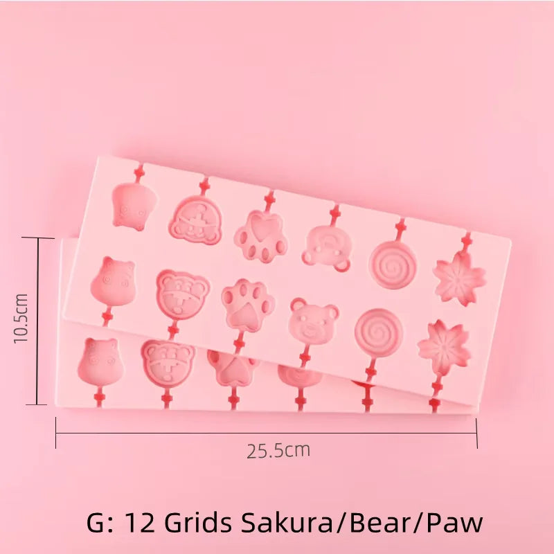 Round Silicone Lollipop Mold – Kids’ DIY Chocolate, Candy & Biscuit Baking Tool