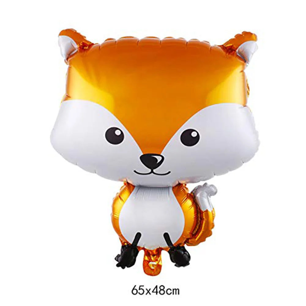 Woodland Animals Foil Balloon Set – Fox, Hedgehog, Raccoon, Deer & Bear Forest Theme Party Decor
