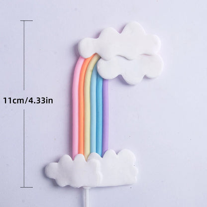 9‑Piece Unicorn Rainbow Cake Topper Set – Unicorn, Clouds, Stars & Happy Birthday Decorations for Girls’ First Birthday Party