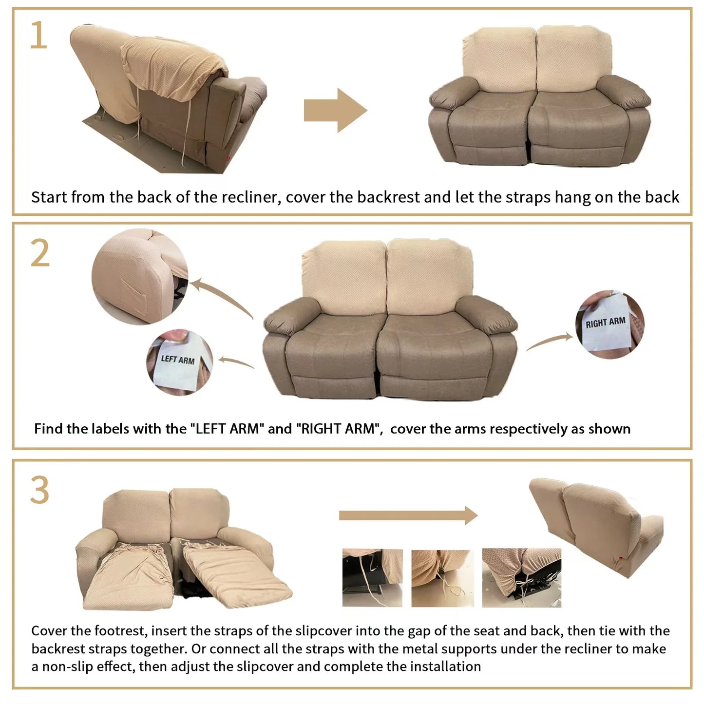Recliner & Sofa Slipcovers – Non‑Slip Furniture Protector for Living Room