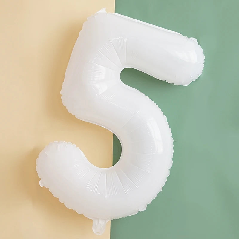 40‑Inch Yellow & White Macaron Daisy Number Foil Balloon