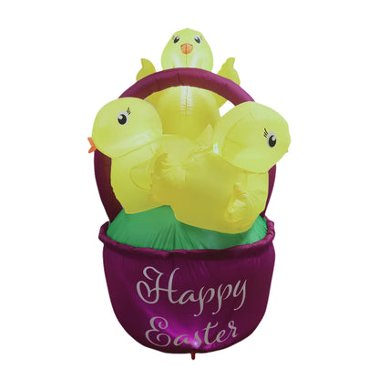 Easter Inflatable Outdoor Toys Easter Bunny Family Eggs Carrot with Build-in LEDs Blow Up Decorations for Party Yard Garden Lawn
