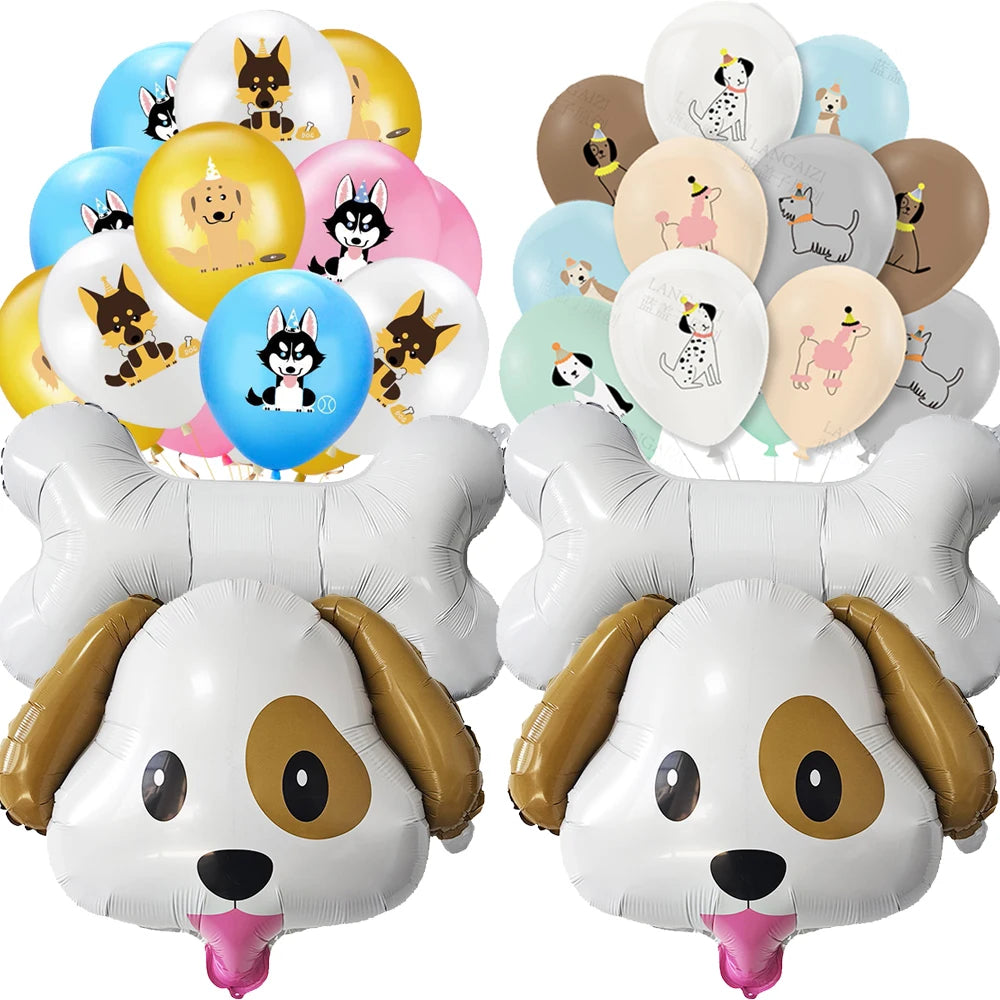 Dog Birthday Party Decorations 12inch Latex Print Animal Balloons Cute Pet Puppy Theme Baby Shower Birthday Party Decor Supplies