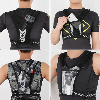 1pc Running Vest Phone Holder for Men and Women, Waterproof Cell Phone and Key Pouch, Reflective Hydration Vest for Training and Free Workouts.