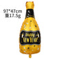2026 New Year Foil Ballons Happy New Year Letter Banner Garland Party Decorations New Year Wine Bottle Star Round Photo Props