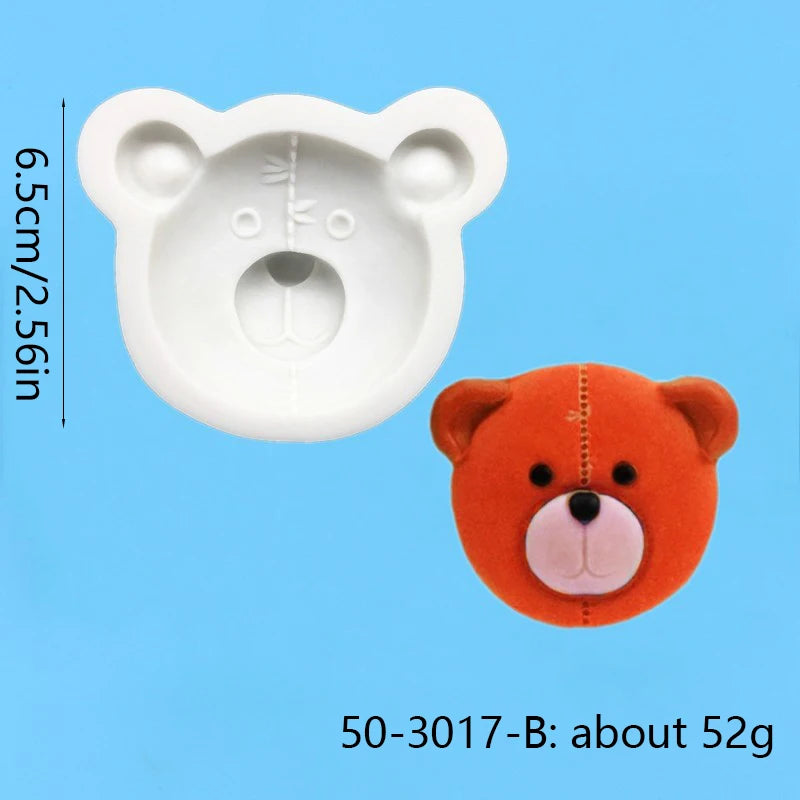 Bear Silicone Mold Cake Topper Fondant Chocolate Candy Cupcake Baking Cake Decorating Tools Polymer Clay Gum Paste Mold