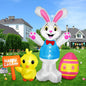 Easter Inflatable Outdoor Toys Easter Bunny Family Eggs Carrot with Build-in LEDs Blow Up Decorations for Party Yard Garden Lawn