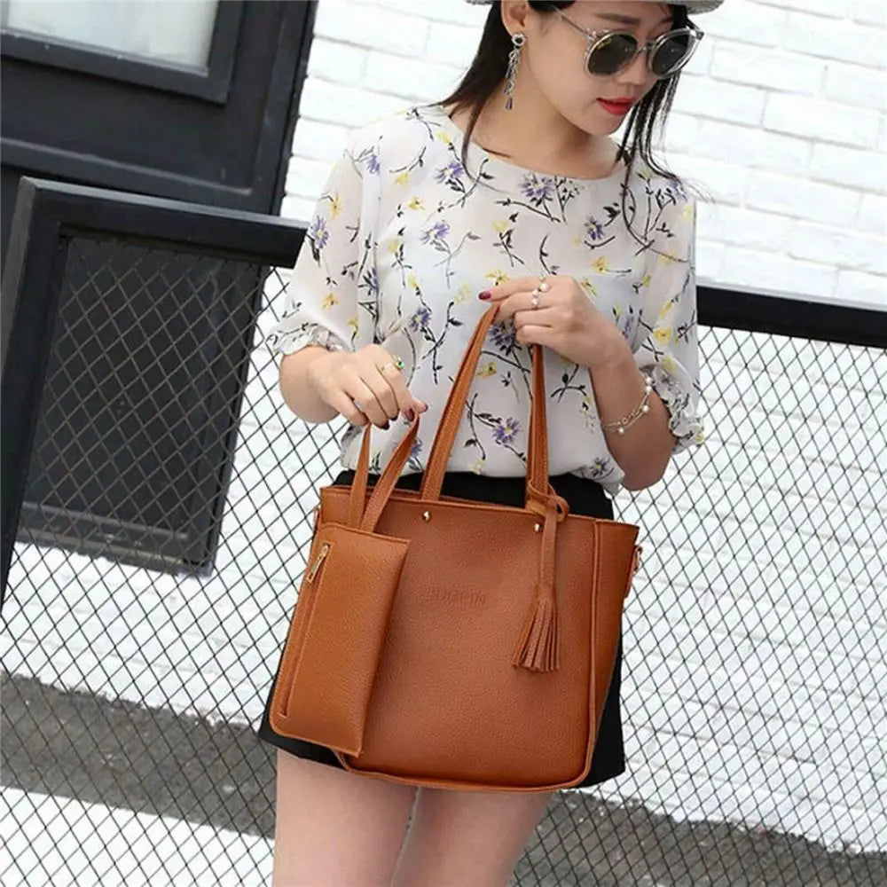 4Pcs/set Leather Crossbody Portable Shoulder bags