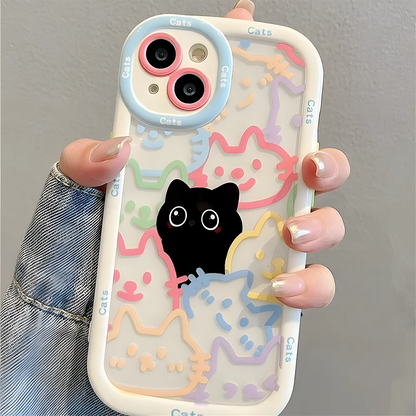 Cat Animal Phone Case For iPhone iPhone 11 12 13 14 15 16 Pro Max SE Silicone Soft Cover