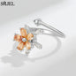 Korean Fashion Daisy Spinner Fidget Ring Multiple Style Sunflower Rose Snowflake Rotate Freely Anti Stress Anxiety Rings Wedding