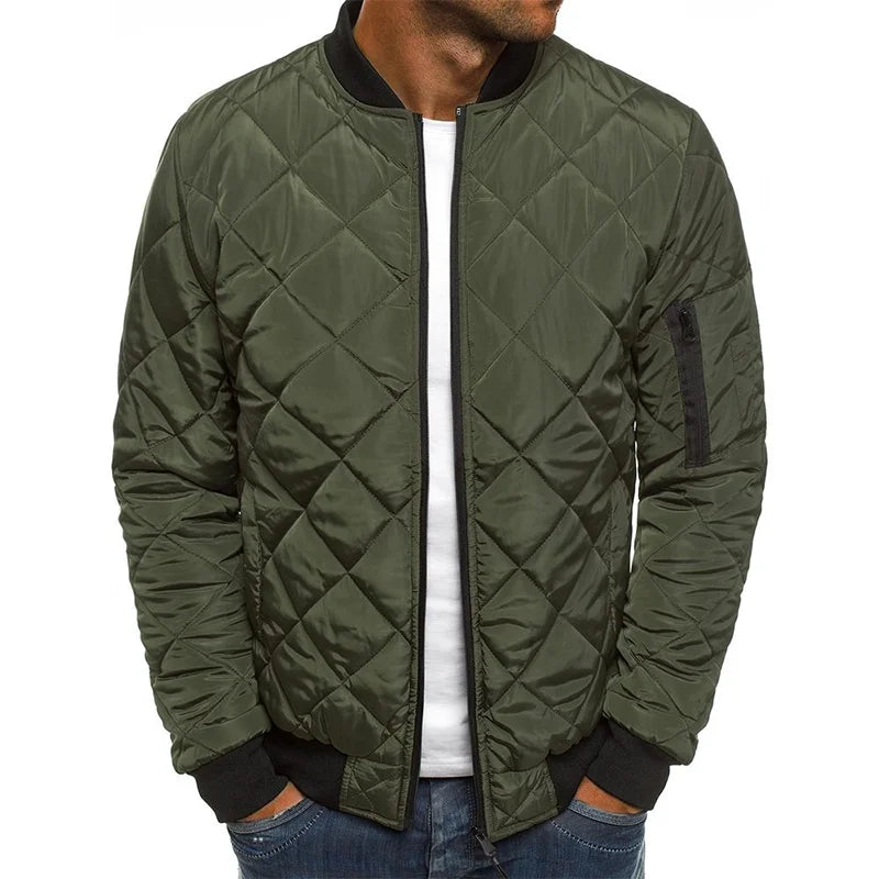 Men’s Lightweight Vintage Flight Jacket – Mesh‑Pressed Baseball Collar Coat