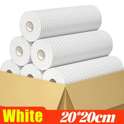 Kitchen Disposable Rags Thicken Reusable Non-Woven Cleaning Cloths Household Washing Dishcloths Cloth Paper Towels Scouring Pads