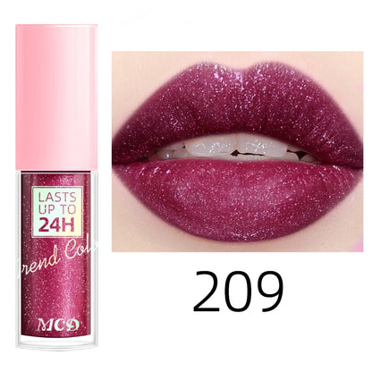 Glitter Lip Glaze Long Lasting Waterproof Liquid Lip Gloss Lipstick Makeup 18 Colors
