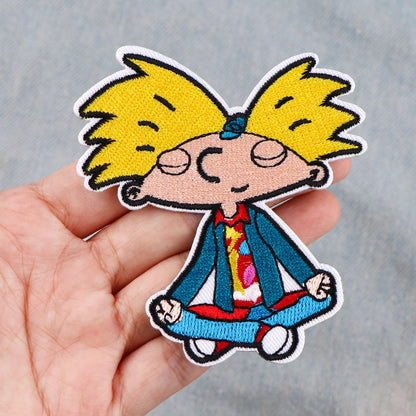 Cute Cartoon Patches For Clothing Funny Patches Appliques Iron on Badges Clothes Stickers DIY Sewing Embroideriy Stripes