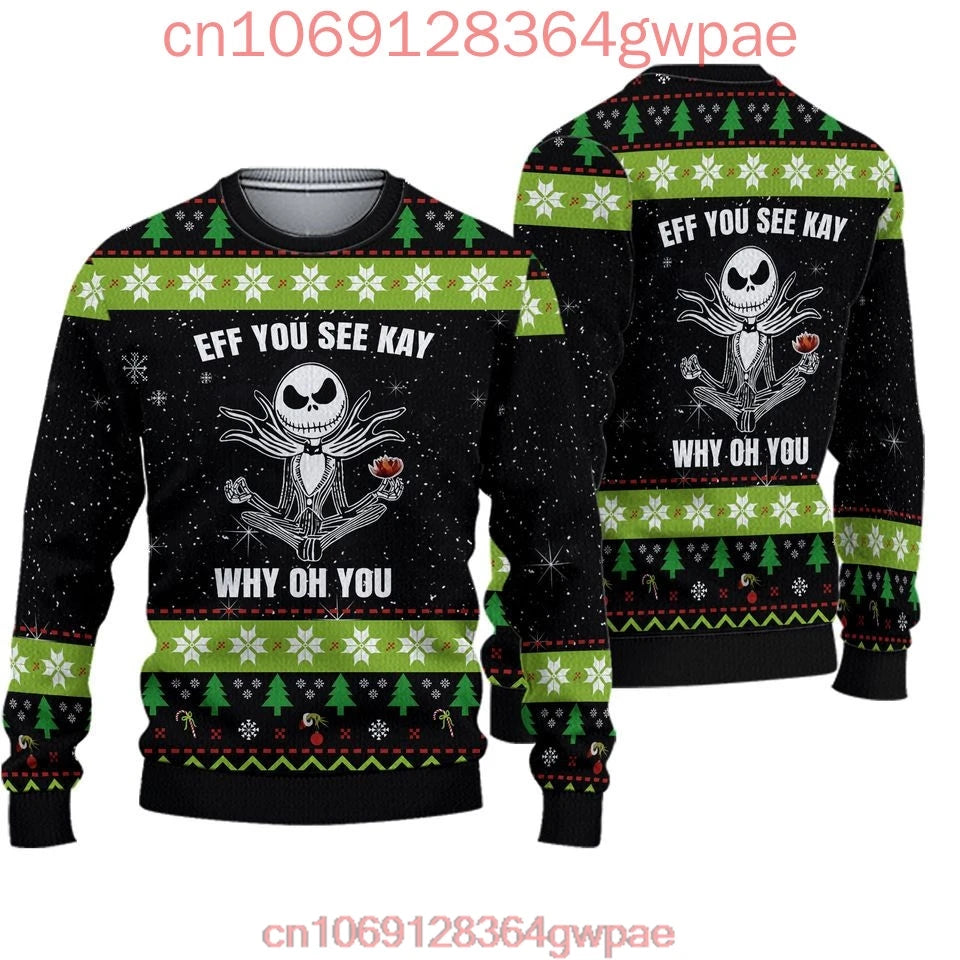 Jack Skellington and Sally Ugly Sweater Men's Women's Tops The Nightmare Before Christmas Ugly Christmas Sweater