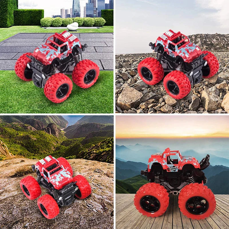 Pull Back Toy Car Inertial Rotation Car Four-wheel Drive Off-road Vehicle SUV Racing Power Children's Toy Car