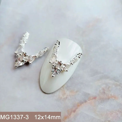 10pcs/lot Luxury No Fading Bow Butterfly Arc Nail Art Parts Zircon Crystal Manicure Nails Accesorios Supplies Decorations Charms