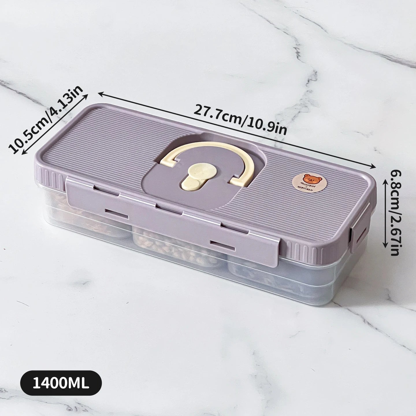 Plastic Divided Meat Food Storage Box Large Capacity Refrigerator Frozen Fresh-keeping Box Kitchen Sealed Storage Container