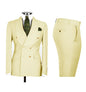 Chic Light Blue Double‑Breasted Groom Suit – Peak Lapel 2‑Piece Formal Wedding Tux Set