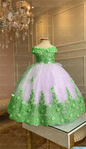 Baby Flower Girl Dresses Off-the-shoulder Pearls Gold appliqués Off Lace Butterflies Flower Princess Dress Infant First Birthday