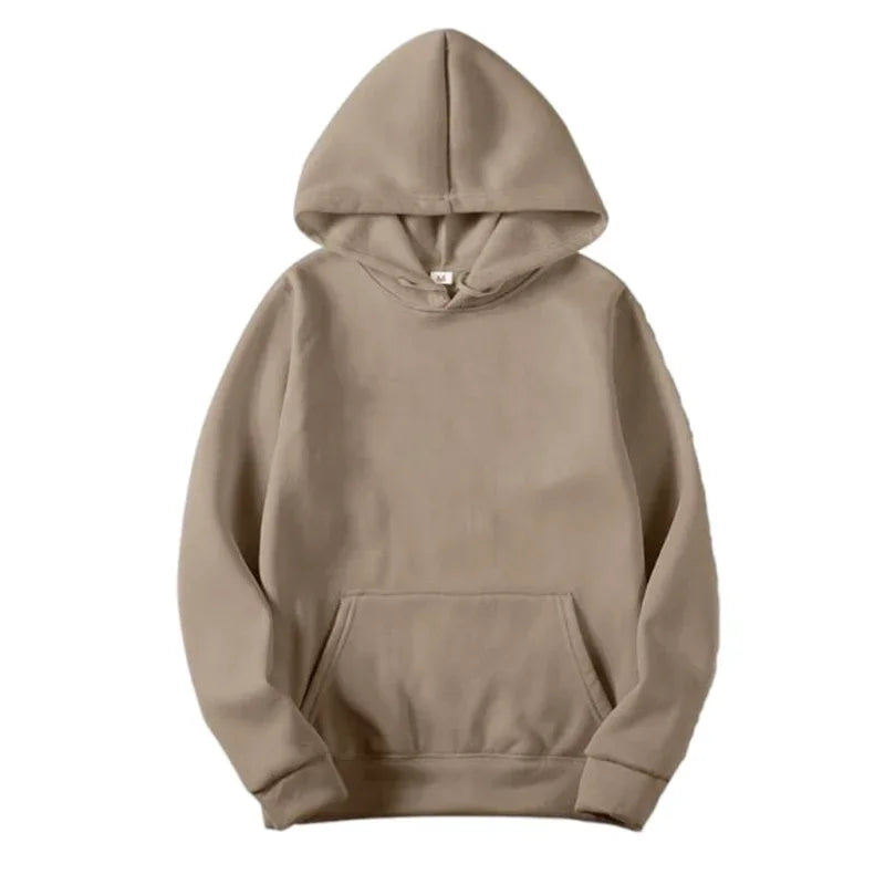 Men's and Women's Solid Color Pocket Pullover Hoodies