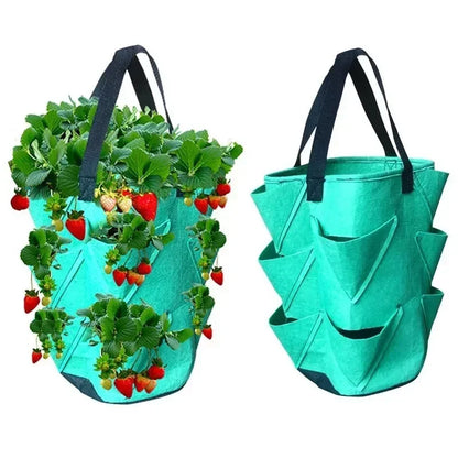 Plastic Strawberry Planting Bag Plant Grow Hanging Bag Garden Supplies 2024