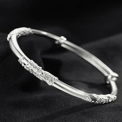 Luxury 925 Sterling Silver Bracelets For Women Vintage Original Starry Sky Carving Adjustable Bangles Party Wedding Fine Jewelry