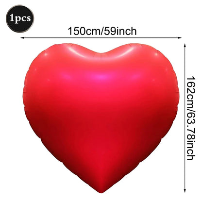 Heart-shaped Balloons 63inch Giant Foil Balloon Bright Pink Red Romantic Wedding Night Valentine's Day Anniversary Party Decor