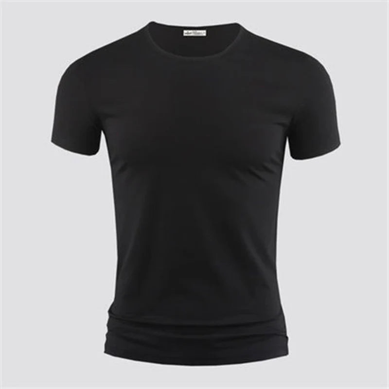 Men's Pure Color V Collar Short Sleeved T-Shirt