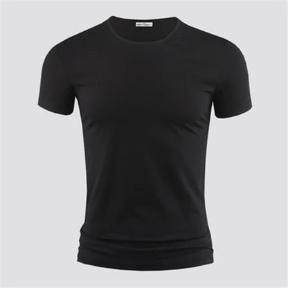 Men's Pure Color V Collar Short Sleeved T-Shirt
