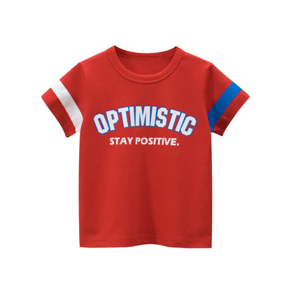 2-8 Years Summer Children Boys T-shirts Cartoon Printed Letter Baby Boy Short Sleeve Tops Kids T Shirts Toddler Clothes