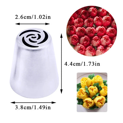 Russian Tulip Icing Nozzles – Flower Piping Tips for Cupcakes & Pastry Decorating