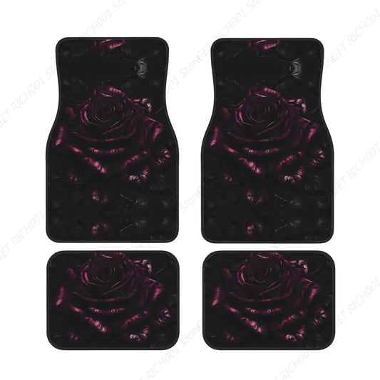 Gothic Rose Car Foot Mat Full Set Of 4 Pieces Elevate Your Car'S Style And Comfort With Cute Car Accessories Car Rug