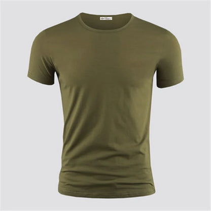 Men's Pure Color V Collar Short Sleeved T-Shirt