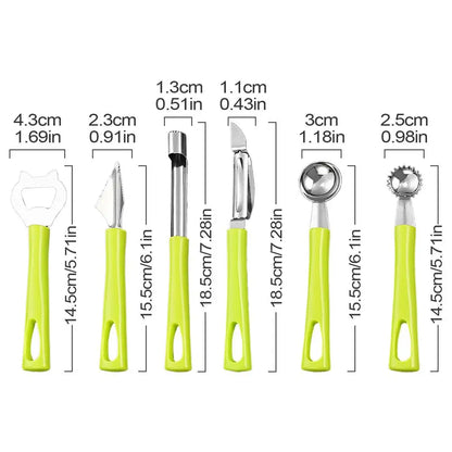 6pcs/set Creative Stainless Steel Apples Corer Fruit Seed Core Remover Slicer Knife Durable Kitchen Gadgets Vegetable Tools